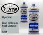Preview: Hyundai, Blue Titanium Mist Metallic, STB: 400ml Sprühdose + 400ml Klarlack - Set, von ATW Autoteile West.